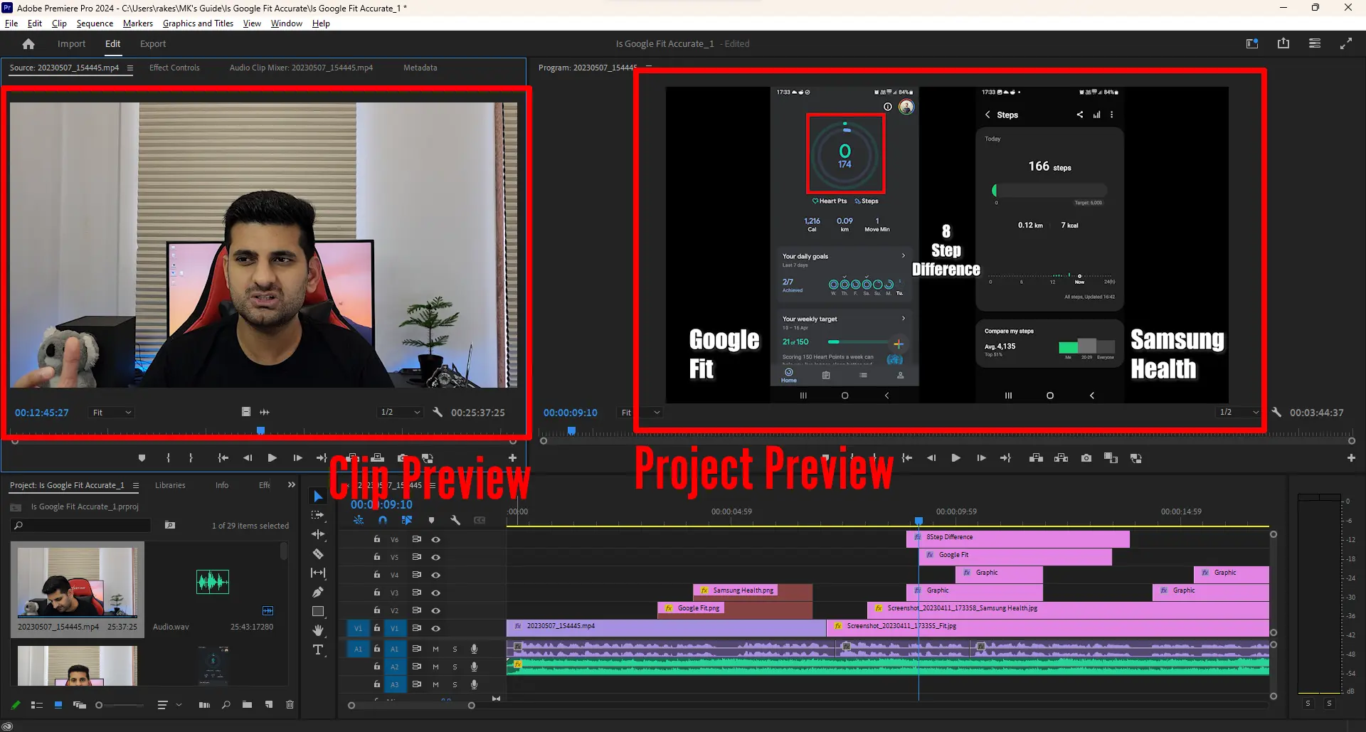 Clip Preview and Project Preview in Premiere Pro