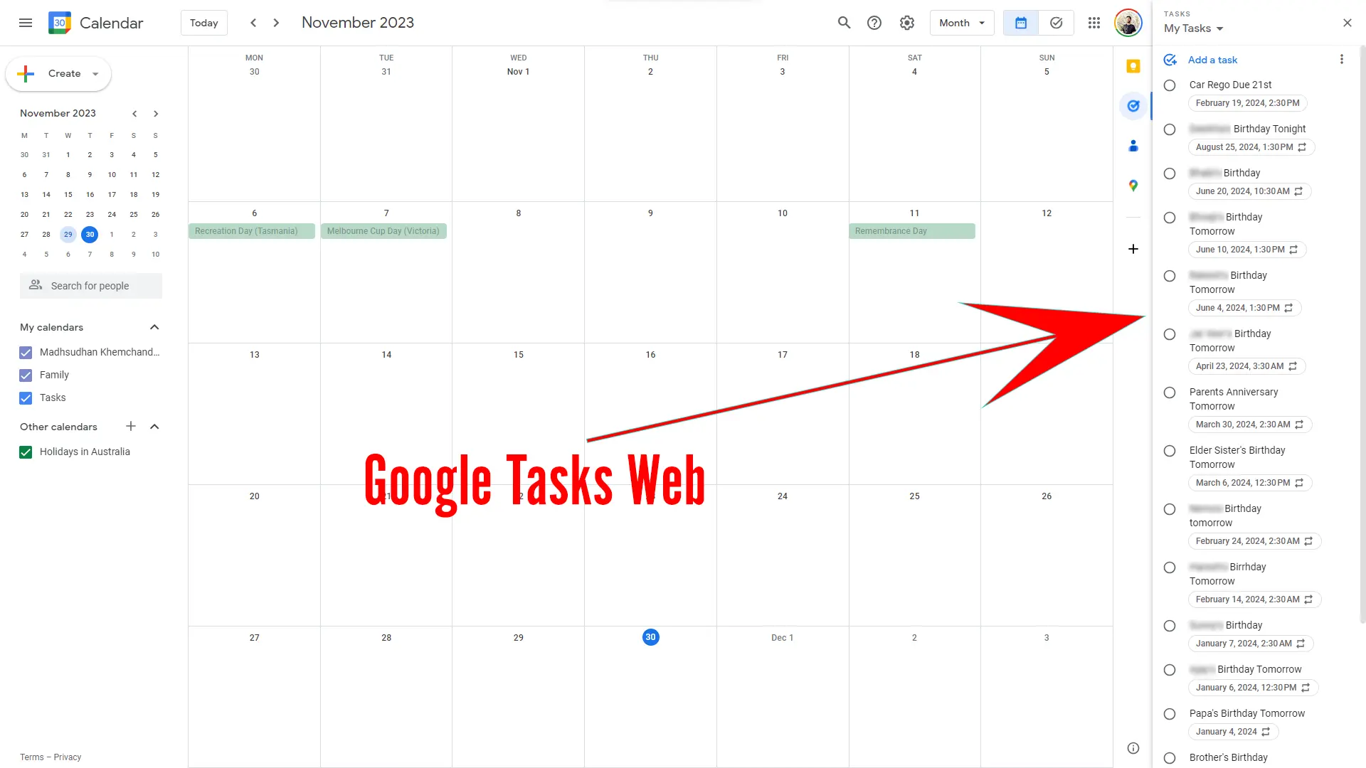 Google Tasks Web