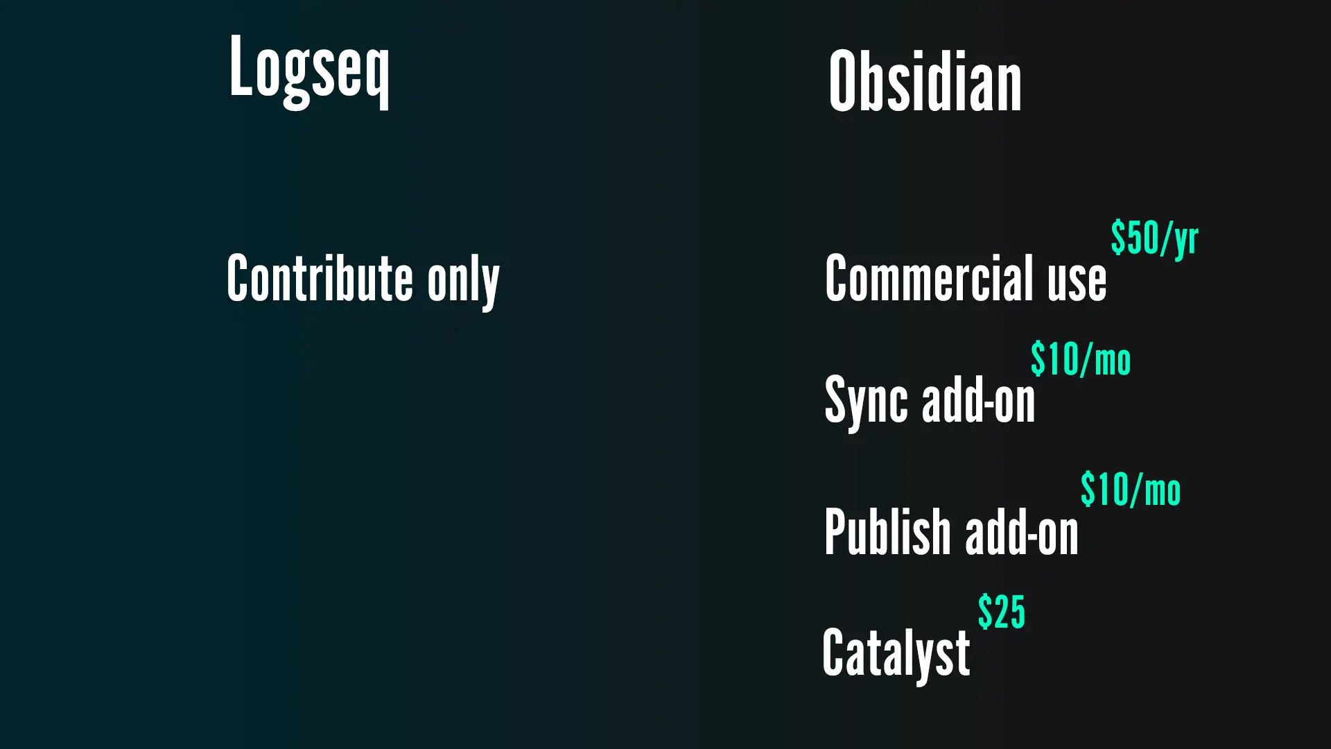 Logseq vs Obsidian