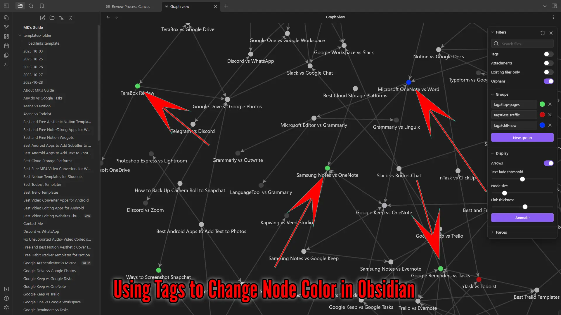 Using Tags to Change Node Color in Obsidian